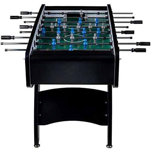 RAMROXX Fußball Tischkicker Profi Schwarz grünes Spielfeld Figuren Blau Grau 80kg – Bild 4