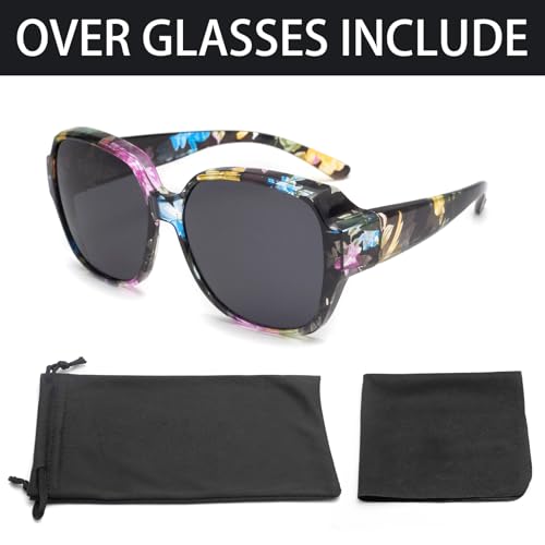 Image of JIMMY SUNSHINE Sunglasses Fit Over Glasses for Men Women Fit Over Prescription Glasses Lightweight Square Frame