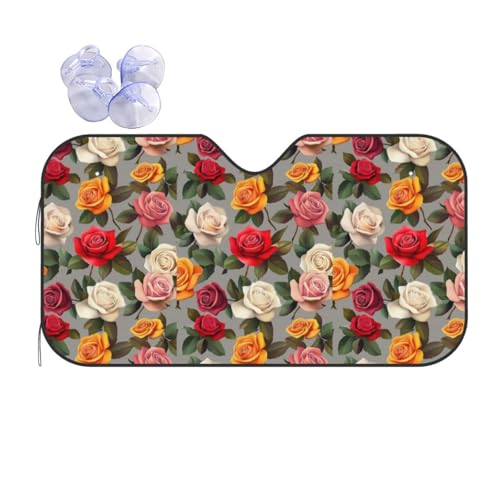 Pare-soleil voiture roses fleuries pour garder votre habitacle frais en été au quotidien