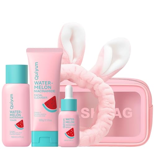 QUIYUM Set de Cuidado Facial con Sandía y Niacinamida, Rutina de Skincare