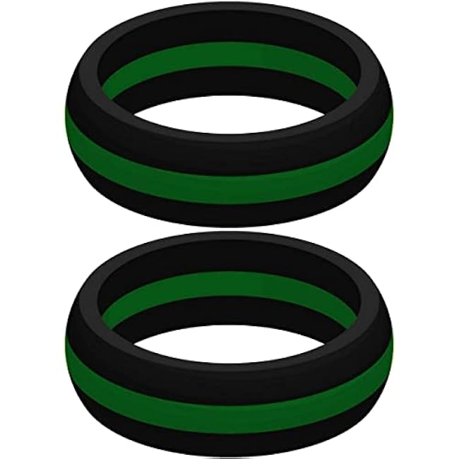 Set of Two (2) Silicone Rings in Your Choice of Size and Color - Engagement Wedding Replacement Rings for Workout and Active Lifestyles