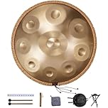 VEVOR Handpan Drum, 22 in & 9 Notes, D Minor Hand Drum, Hand Pan Drum Instrument with Mallets, 440Hz Handpan Stand & Carry Bag, Steel Healing Sound Drum, Percussion Instruments for Adults Beginners