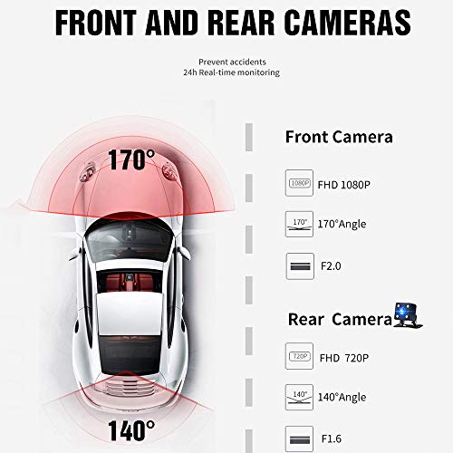 TONGTONG GPS Navigation System, 7 Inch Wifi Car DVR Dash Camera with Navigation Video Recorder Bluetooth Dual Lens Dash cam