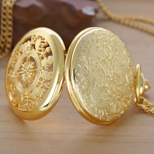 Image of Quartz Pocket Watch for Men, White Roman Digital Dial Pocket Watches for Men with Chain