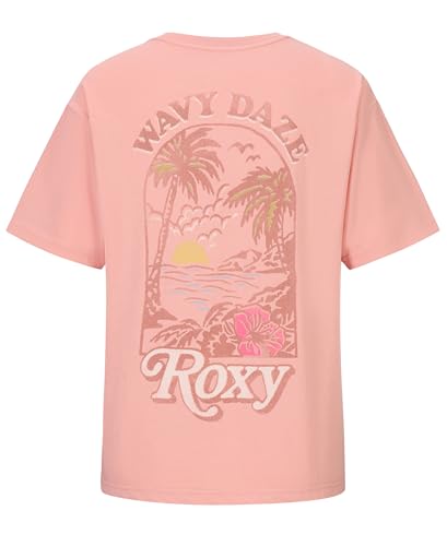 Roxy Girls' Short Sleeve Oversized Fit Logo Tee, Crew Neck Graphic T-Shirt, Soft & Comfortable2