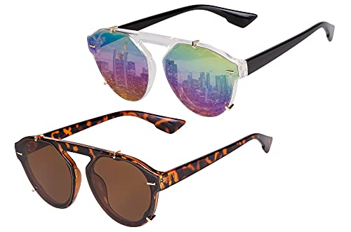 UrbanSky Gafas de Sol David - Elegantes Gafas de Sol Redondas - Libres de contaminantes - Filtro UV 400 (Warm) Cover