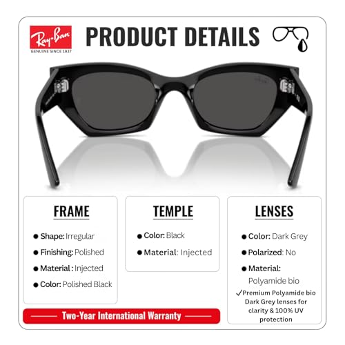 Image of Ray-Ban RB4430 ZENA BIO-BASED Shape Sunglasses with Official Eyewear Kit
