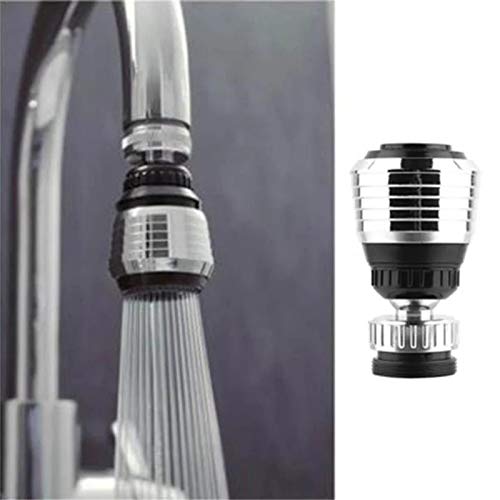 Robinet d'eau extender rotatif 360 noir et argent à aération pour cuisine