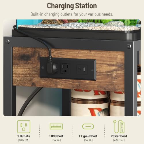 20-29 Gallon Aquarium Stand with Plant Shelf & Power Outlet — 사진 3