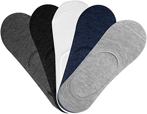 iMounTEK Unisex No Show Invisible Socks. Non-Slip Grip, Low Cut Casual Cotton Breathable Boat Socks 5 Pairs3