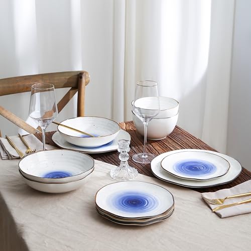 Image of Christian Siriano Luma 16-Piece Dinnerware Set Porcelain, Blue