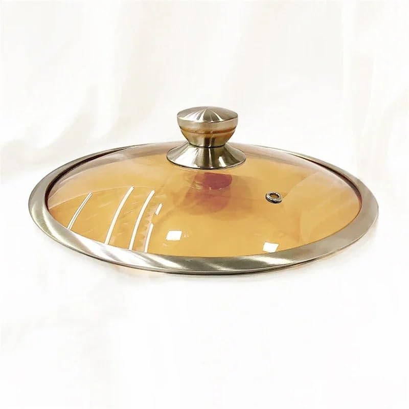 Topfdeckel Edelstahl 16-32cm verdickt breite rand perspektivische topf abdeckung glas abdeckung for haushalt Universal explosion proof topf Deckel(21cm)