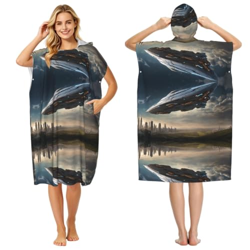 Poncho microfibre à capuche UFO pour se sécher et se changer - 2