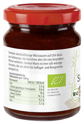 Bamboo Garden Bio Sambal Manis, 125 g (Verpackungsdesign kann abweichen)