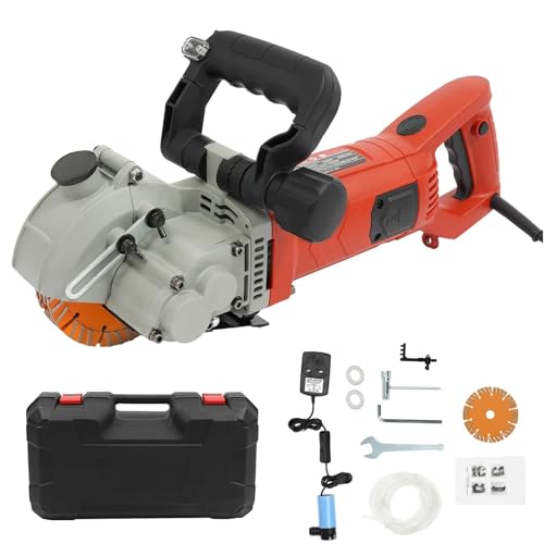 Cortador de ranura de pared 6500 rpm, máquina de ranurado eléctrica de alta velocidad con 5 cuchillas para corte de ladrillo y hormigón