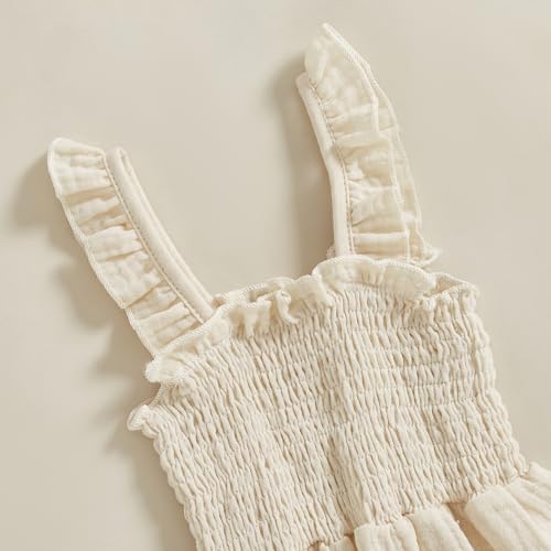 Infant Kids Summer Clothes Toddler Baby Girl Romper Jumpsuit Overall Pants Solid Sleeveless Ruffle Halter One Piece Outfit4