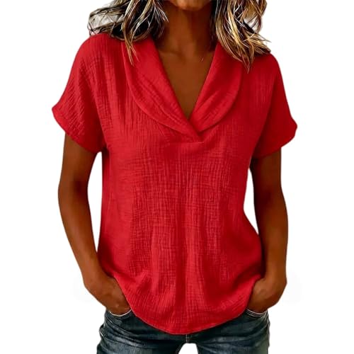 T-shirt d'été col en V finitions premium haut texturé féminin coupe haut de gamme