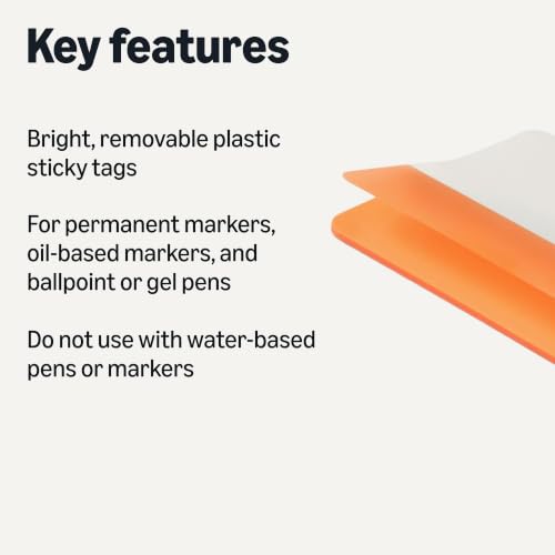 Image of Amazon Basics Rectangular Sticky Tabs, 2 inch Wide, Assorted Colors, 10 Colors, 500 Pieces