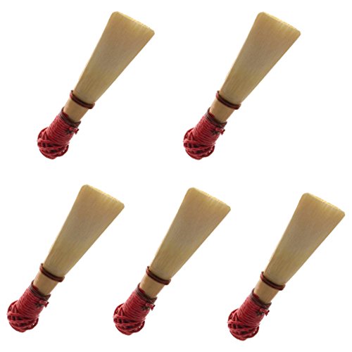 5Pcs Bassoon Reeds Soft Parts In Plastic Case W/Medium Strength For Basson