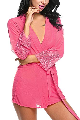 Image of Xs and Os Women Babydoll Nightwear Robe Lingerie Set