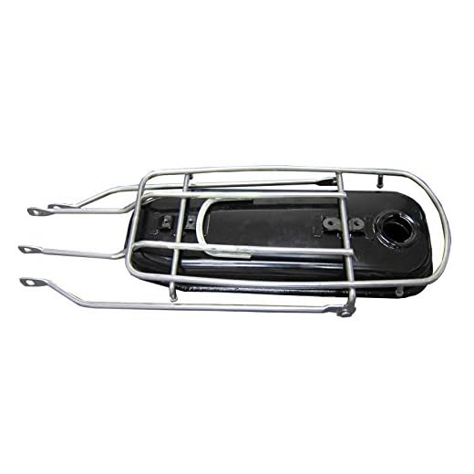 Flying Horse 2.5L Universal Bike Gas Tank with Chrome Finish and Rear Rack
