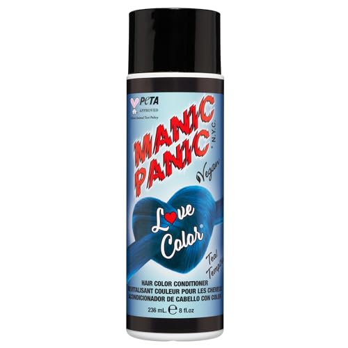 MANIC PANIC Greenish Blue Color Depositing Conditioner - Love Color Hair Conditioner Keeps Hair Vibrant, Nourished & Refreshed - Formulated with Shea Butter & Quinoa - Teal Temptress (8oz)