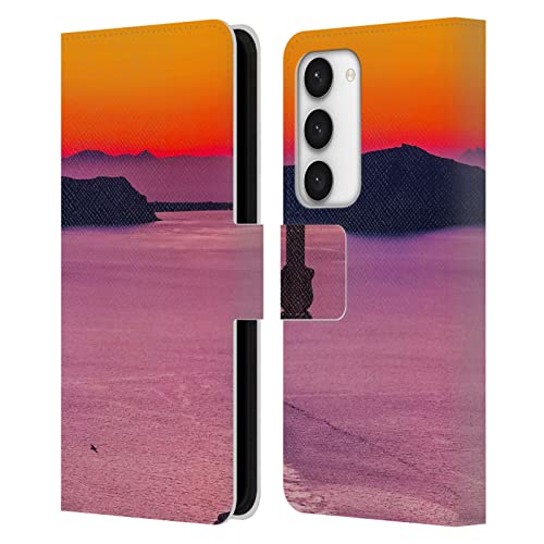 Housse Galaxy S23 en cuir style lavande Santorini pour voyager avec élégance