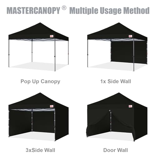 MasterCanopy Heavy Duty Pop-up Gazebo tent with Sidewalls (2.5x2.5M,Black) - Image 4