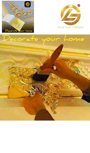 Image of Gold Leaf Sheets, 100 Sheets, 8 by 8.cm Gilding Foil for Gilding, Resin Art, Decoration Crafting, Paintings, Arts Crafts, Nail Deco,Furniture, Size 3.14 * 3.35 inhches