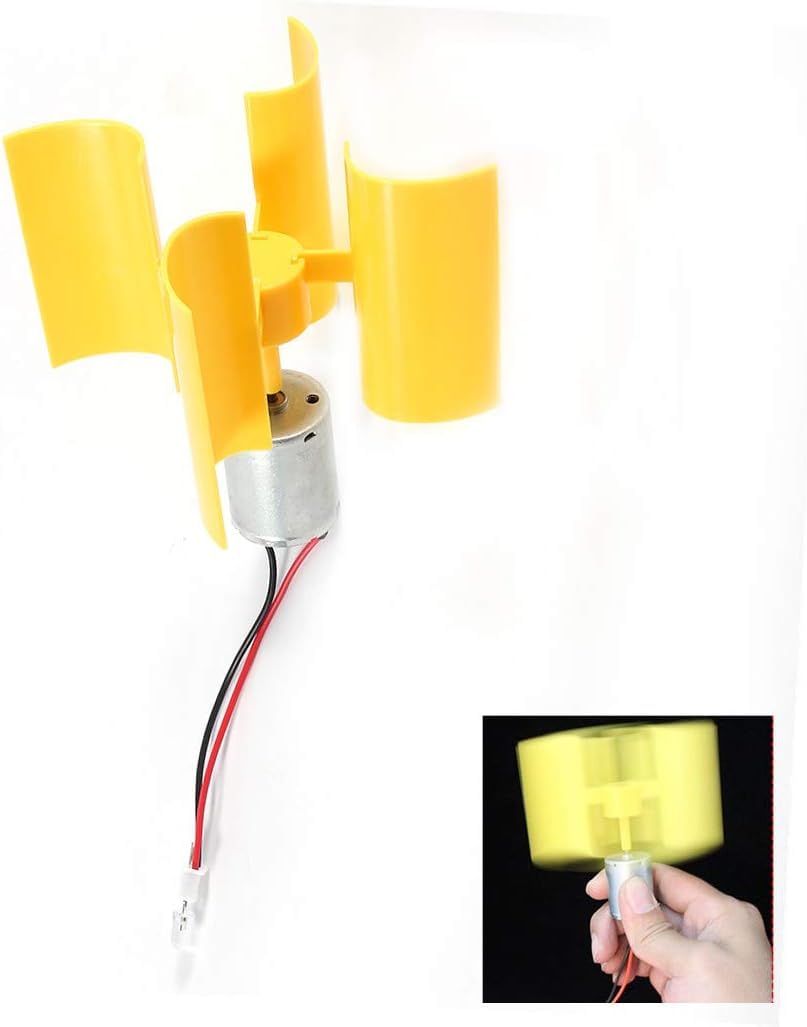DEWIN Wind Turbine, Motor Generator Mini Wind Turbines Generator DIY Kit, Small Motor Vertical Wind Turbines, Blades Breeze Electricity Generator