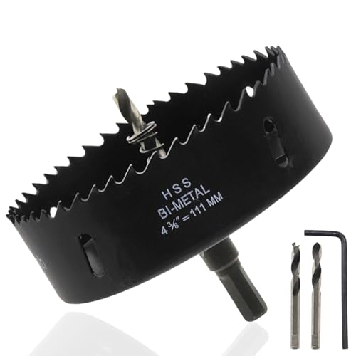 Image of 4-3 /8 inch /111mm Hole Saw BI-Metal Hole Saw Cutter for Metal, Drywall, Plastic and Wood