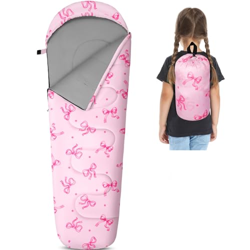 Image of FIOBEE Kids Sleeping Bag 3 Season Camping Sleeping Bags for Girls Toddler