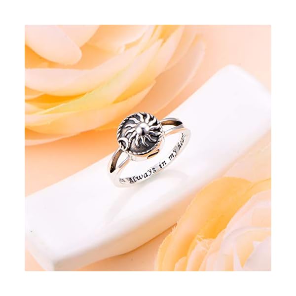 S925 Sterling Silver Always in My Heart Cremation Urn Ring for Ashes Keepsake Urn Jewelry Memorial Ring for Women