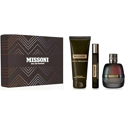 Missoni Pour Homme 3-Piece Set for Men, (3.4 Oz Eau De Parfum Spray + 5.0 Oz Body & Shower Gel + 0.3 Oz Eau De Parfum Spray) Cover