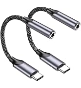 iPhone 15 Headphone Adapter, 2-Pack MFi Certified USB C to 3.5mm Audio Adapter,USB C to Aux Audio...