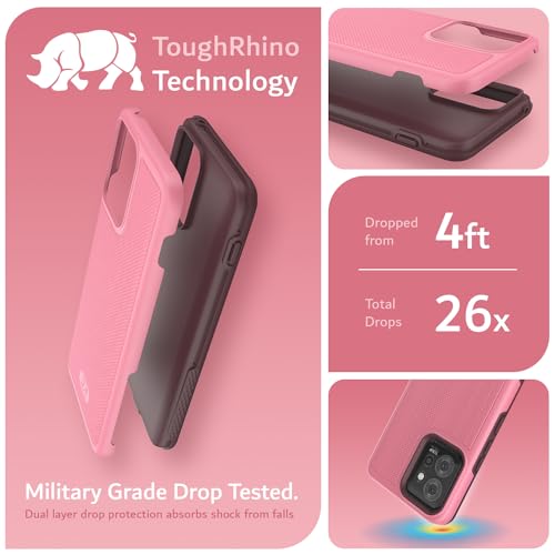 Image of TUDIA DualShield Grip Designed for Motorola ThinkPhone Case (2023), [MergeGrip] Dual Layer Shockproof Slim Military Grade Non-Slip Tough Heavy Duty Protective Phone Case Cover - Smokey Pink
