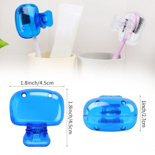 6 pack toothbrush covers portable toothbrush protector coverings clips travel protector plastic brush pod protection clip case tooth brush covers tooth brush cover cap for kids bathroom travel supply
