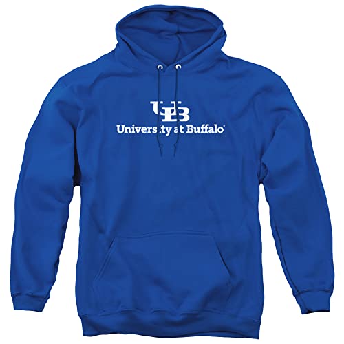 University at Buffalo Official Distressed Primary Logo Unisex Adult Pull-Over Hoodie,University at Buffalo, Large