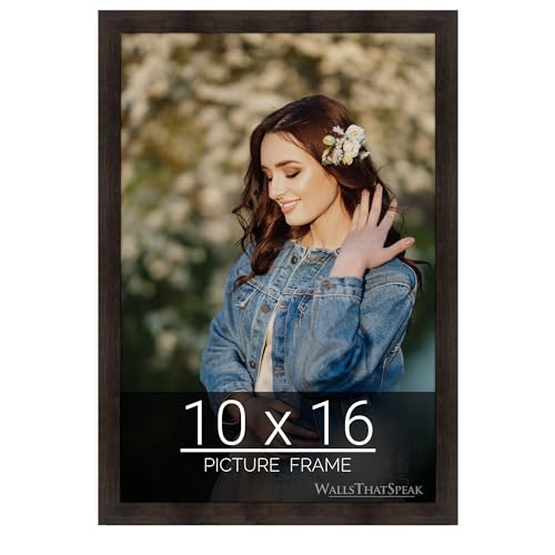 wallsthatspeak 10x16 Espresso Brown Picture Frame for Puzzles Posters Photos or Artwork