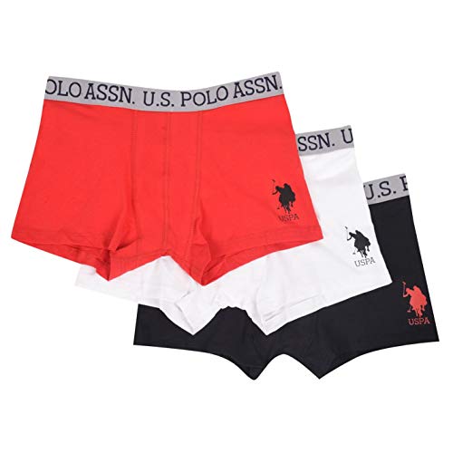 US Polo Assn Niños Calzoncillos Tipo Bóxer Paquete De 3 Rojo/Blanco/Negro 14-16 años Cover