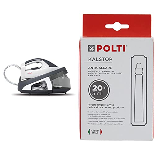 Polti Vaporella Simply VS10.10 Centro De Planchado Bomba, 6.5 Bar, Autonomía Ilimitada + Kalstop Anticalcáreo para aparatos con caldera, no tóxico