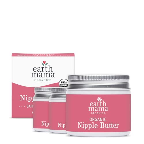 Image of Earth Mama Organic Nipple Butter™ | Nipple Cream Safe for Breastfeeding | Postpartum Essentials for Nursing | Non Lanolin Nipple Cream, 2 fl oz (3-Pk)