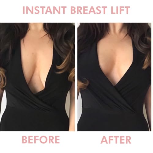 Image of ZEECOM Boob Tape Boobtape for Women, Double-Sided Fashion Tape for Large Breasts, Extra Long Roll Body Tape with 2 Pcs Silicon Reusable Nipple Covers for Women with Lift