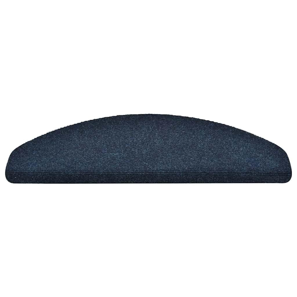 Alfombrillas autoadhesivas para escalones, 15 unidades, 65 x 21 x 4 cm, color azul marino, semicirculares, antideslizantes, con alfombrilla antideslizante para escaleras de madera, protección