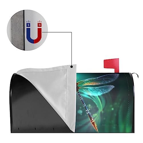 Image of Dujiea Dragonfly Mailbox Wrap - Waterproof Magnetic Post Box Cover, Large Size 25.5 inchL x 21 inchW - Garden Yard & Home Decor
