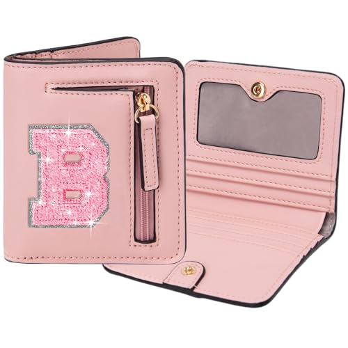 Image of Birthday Gifts for Teen Girl Kids Wallet Girl Wallets Small Initial Rfid Wallet Teen Girls Gift Preppy Stuff for Girls Pink B
