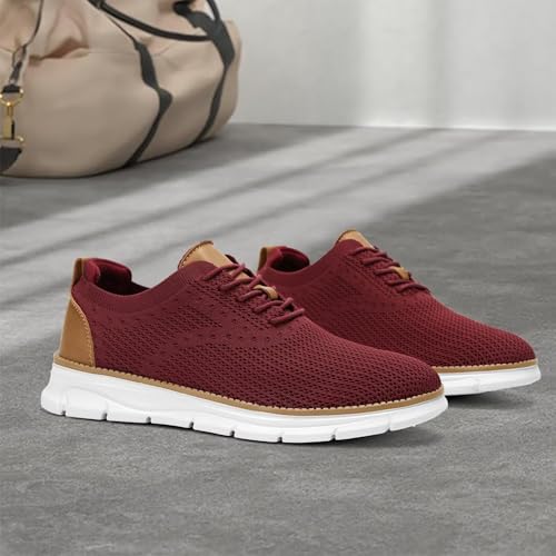 Image of Men's Mesh Sneakers Oxfords Lace-Up Lightweight Casual Walking Shoes Driving Shoes