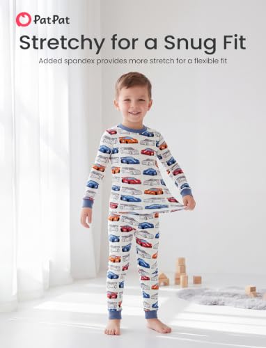Image of PATPAT Toddler & Kids Pajama Sets with Bamboo Viscose, Snug Fit Pjs for Girls, All-Season Comfort Sleepwear, Ages 2-12 Years