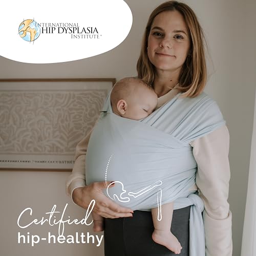 Image of Boba Baby Wrap Carrier - Original Baby Sling Carrier for Newborns (7-35 lbs), Soft, Secure, Hands-Free & Ergonomic, Ideal for Comfortable Bonding, New Parents (Serenity Light Blue)