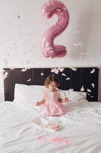 Image of 23 Balloon 40 inch Pearl Pink Number Balloons for 23 32 Birthday Decoration | Saturated Color, Large 40 in, With Straw & Hanging Hole, For Back-to-School Season, Wedding, Christmas, New Year, Anniversary